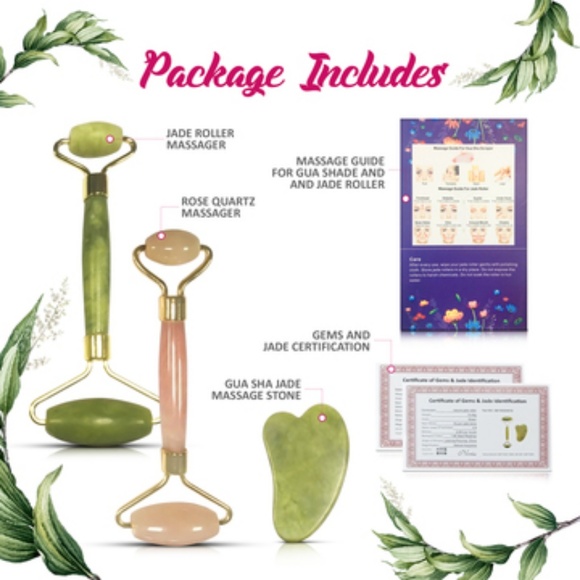 💕BEAUTY MUST HAVE💕 Jade & Rose Quartz Roller Kit - Picture 3 of 8
